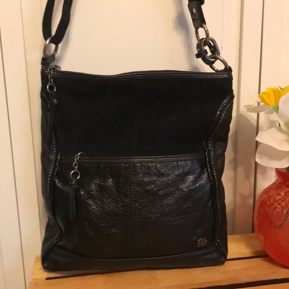 The Sak Handbags - The Sak Black Leather and Suede Crossbody